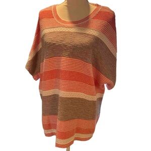 Chico's Multicolor Striped Poncho Sweater